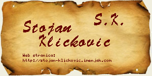 Stojan Kličković vizit kartica